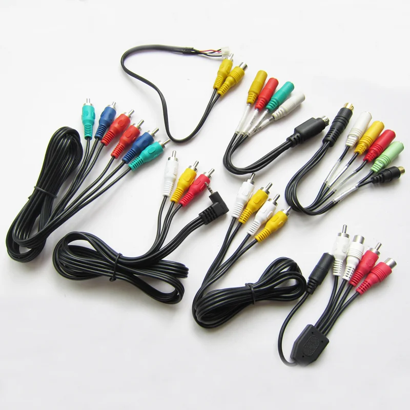 3 Meter Flat Wire RCA AV TV Cable Jack 3 RCA To 3 RCA Parallel Audio Video Cable