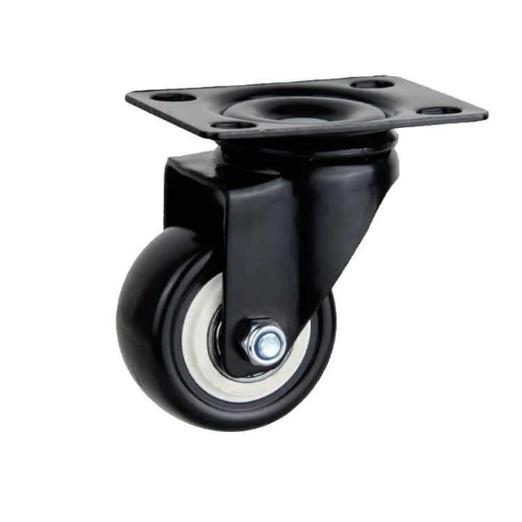 Factory Price 1.5/2/2.5 Inch PVC Caster Wheels Fixed Swivel With Brake Small Wheel For Furniture Double Bearing