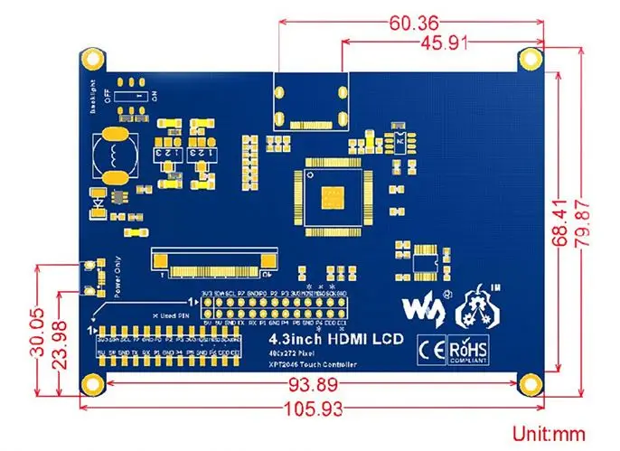 raspberry pi mipi dsi display 4.3