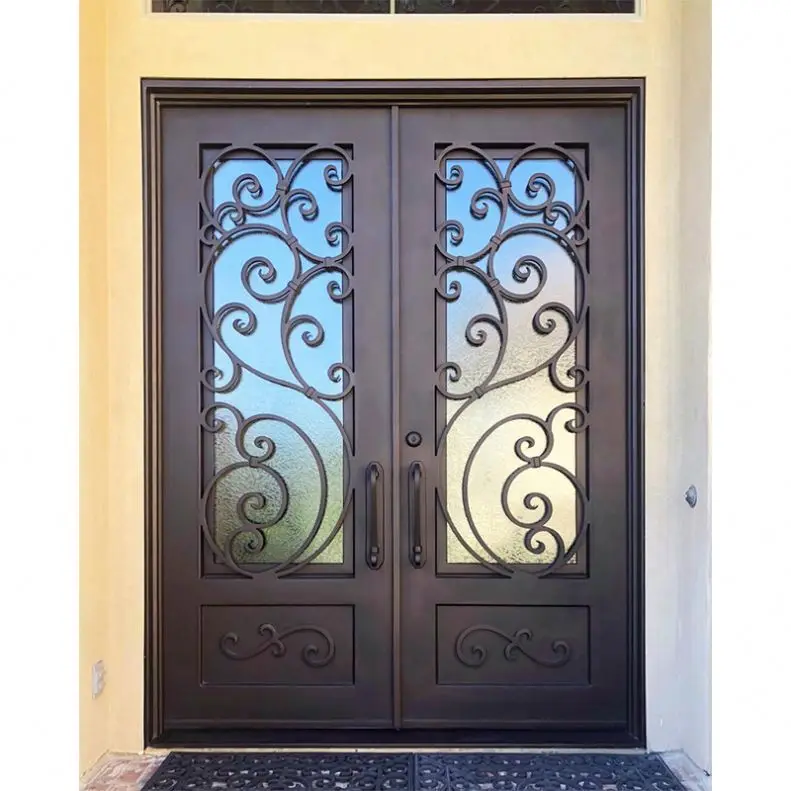 Alucasa Balcony Iron Door Design Main Entrance Doors Grill Design Wrought Iron Double Door