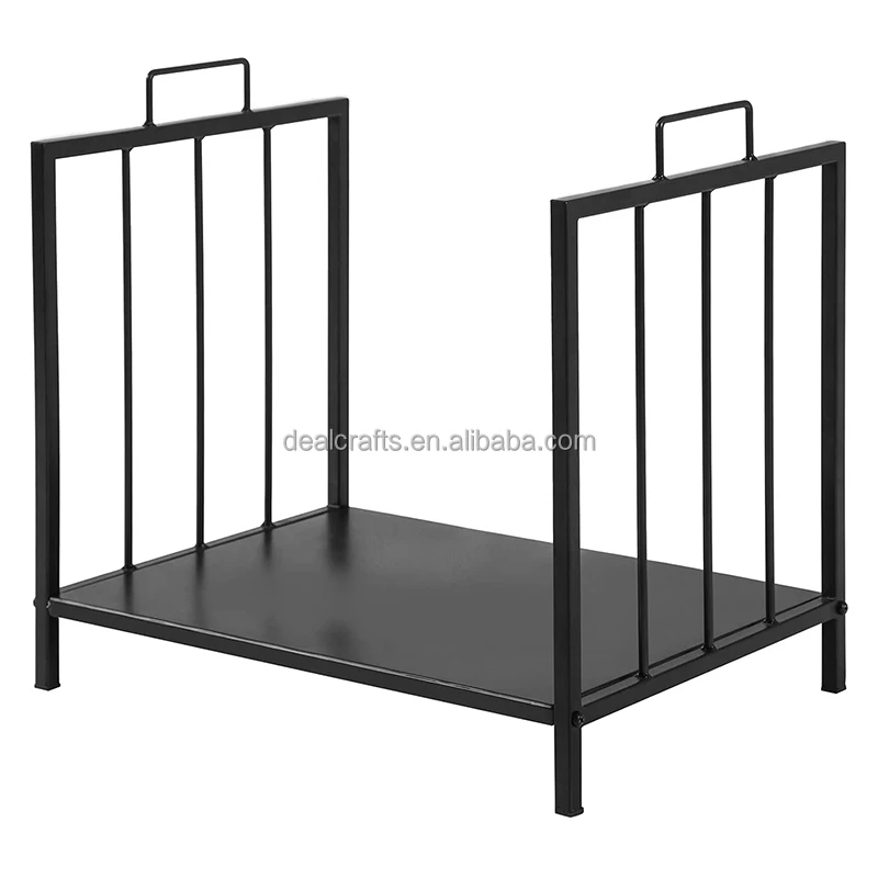 Firewood Rack, Firewood or Kindling Holder, Metal Fireplace Organizer, Black