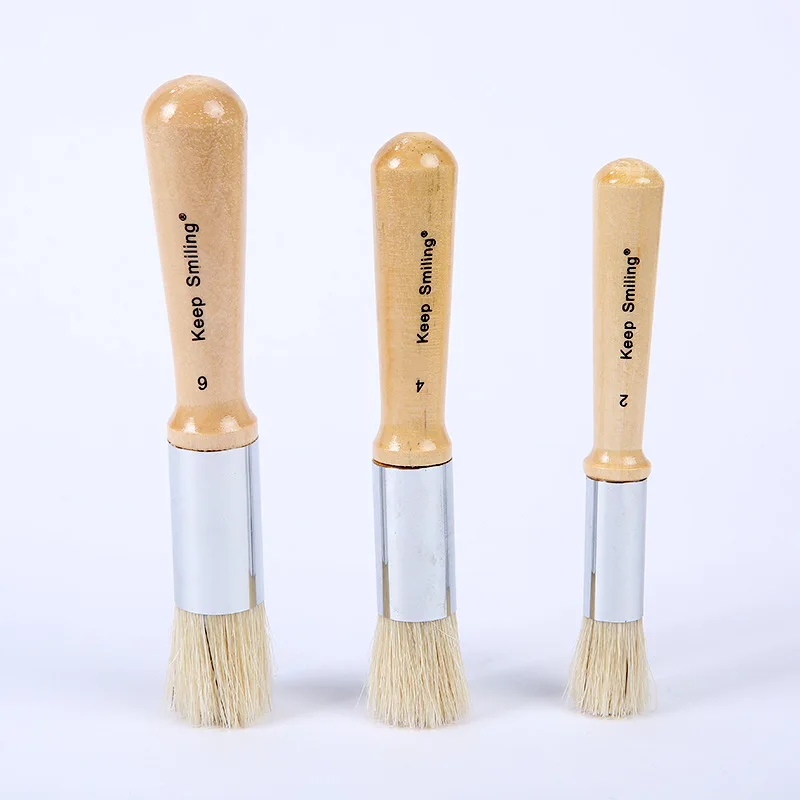 Customized Single Piece 0# 2# 4# 6# 8# 10# 12# Oil Paint Wooden Handle Bristle Paint Brush
