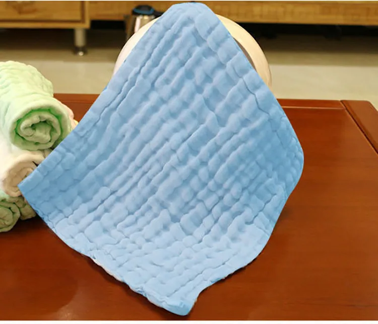 Newborn 100% cotton 6 layers gauze muslin face infant wash cloth kids handkerchief teething saliva baby face towel