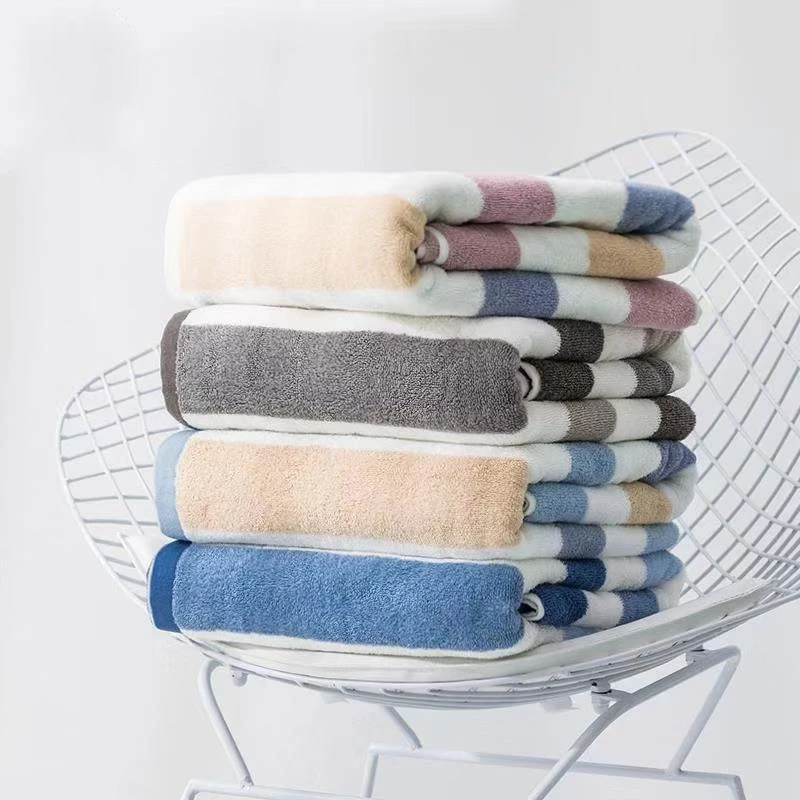 100% Cotton Classic Stripe Pool Towel Beach Towel for Indoor Outdoor 90*180cm Super Soft Bath Towel