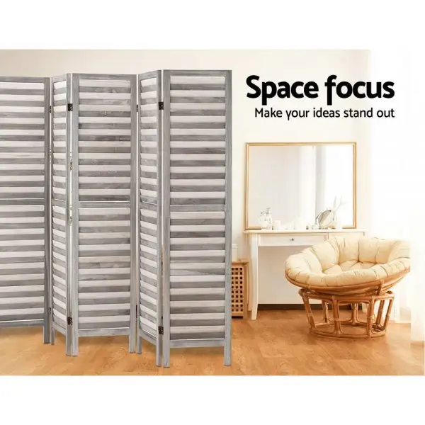 4 panels woven wooden rattan room divider home partition