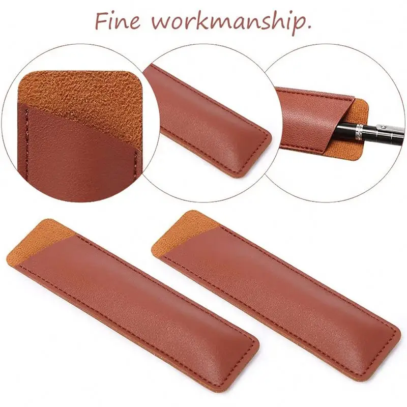 Leather Pen Case Holder,Leather Pencil Holder Pen Protective Sleeve Vintage Pens Pouch Portable Handmade Pencil Case