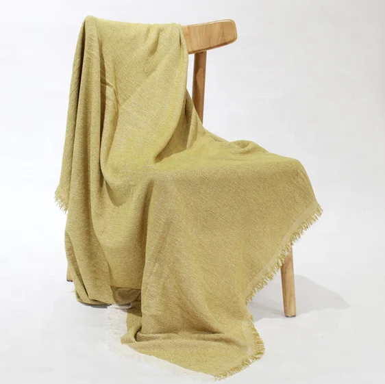 New design chenille tassel receiving blanket cheap blanket price throw blankets for home decor