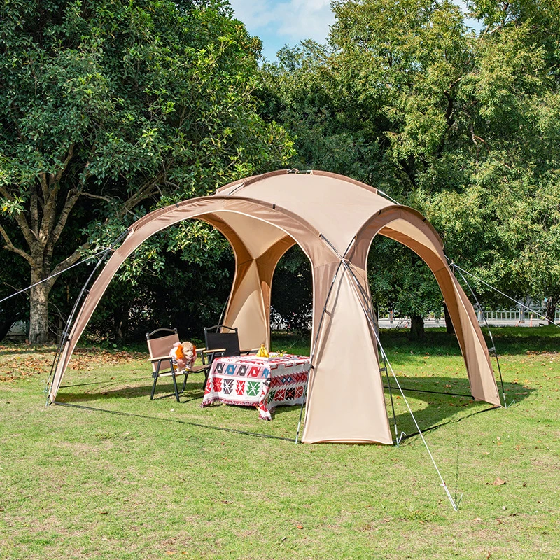 Dome canopy large circular outdoor camping tent large space windproof sunshade awning tent with surrounding fabric