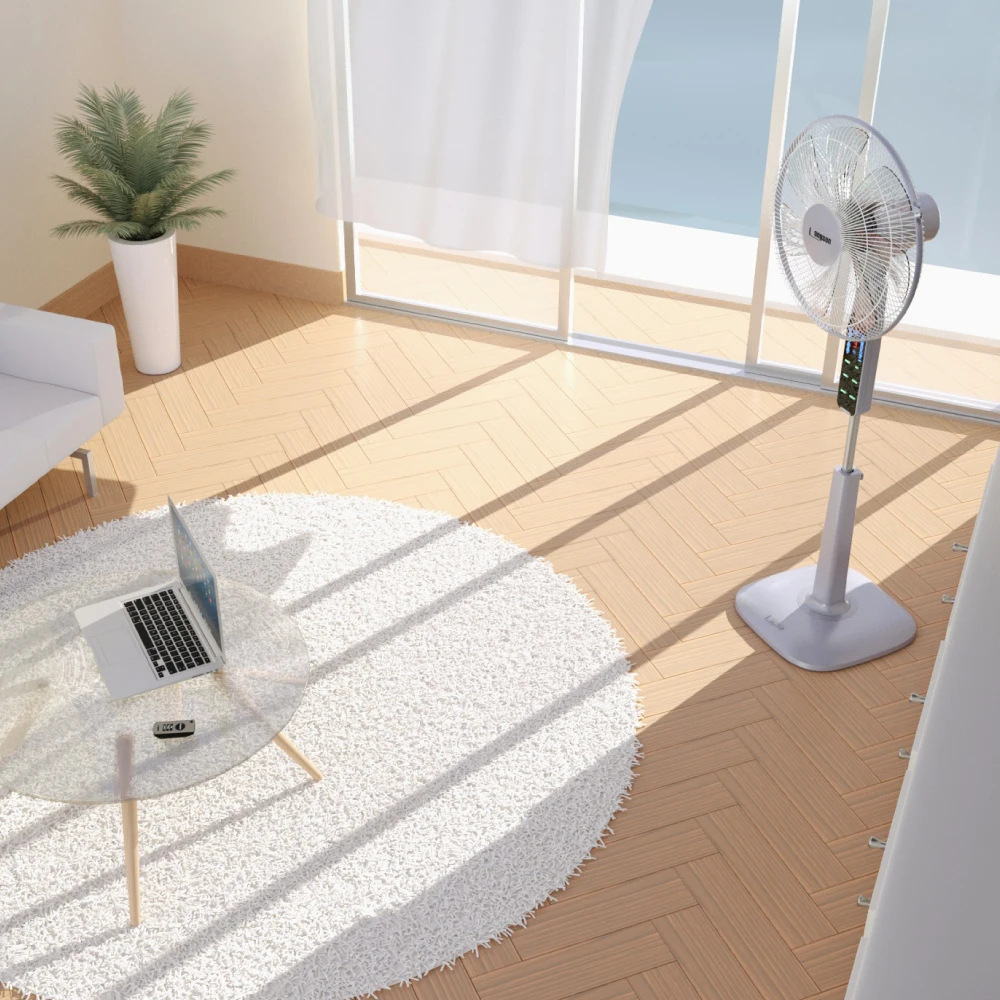 Smart touch screen pedestal floor fan 18 inch with big LED display & long distance remote control