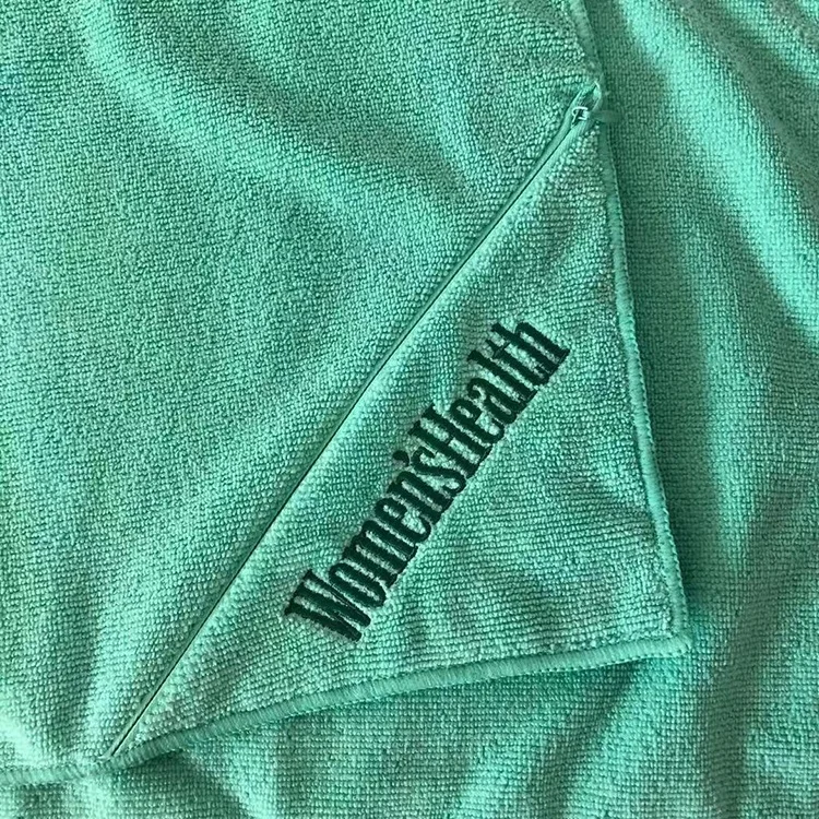 Personalized Great Absorbency Microfiber Gym Towel With Zipper Pocket