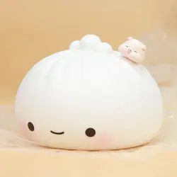 Cute Baby Silicone Night Light For Bedroom Kawaii Nightlight For Stuffed Bun Night Lamp