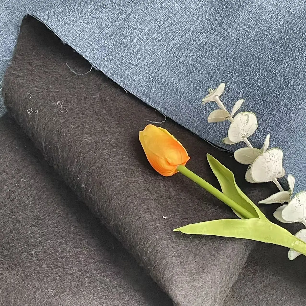 Синяя льняная ткань, 100% полиэфирная ткань, может быть адаптирована под цвет, красивая