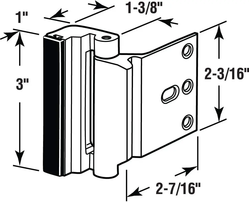 Aluminium Alloy U Door Reinforcement Lock Security Door Lock Home Child Proof Door Stopper