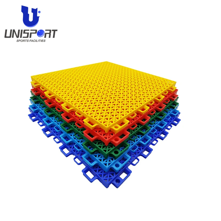 Пластиковая сцепляющаяся напольная плитка UNISPORT 250*250*120 мм напольное покрытие для спорта на открытом