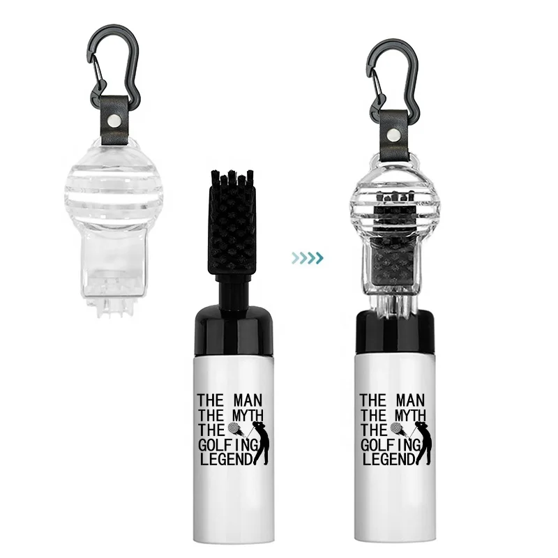 Customize cleaner Tool Accessories Black Plastic Golf Club Cleaning Brush With Water Spray Bottle Water Storage
