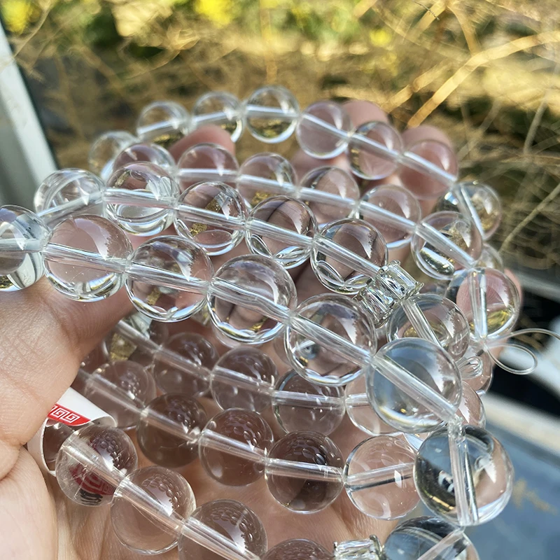 wholesale white crystal round beads Natural crystal beads Clear Quartz Bracelet for crystal crafts