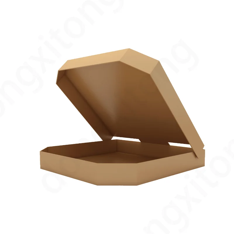 Custom Biodegradable Kraft Corrugated Cardboard Karton Octagon Pizza Box Food Grade Logo Printed Reusable Packaging Mailer