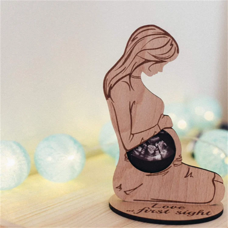 High Quality Brown Ultrasound Picture Frame Keepsake Wooden Picture Photo Frame Baby