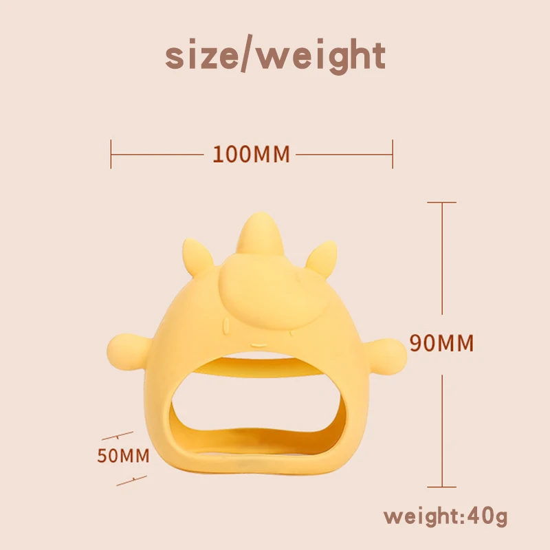 2024 Newest Food Grade Silicone Unicorn Mitten Educational Baby Toys BPA Free Silicone Children with Handle Unisex Baby Teethers