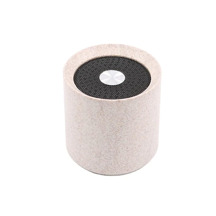 Wholesale biodegradable wheat straw high quality wireless speaker small wireless speaker portable mini table wireless speaker