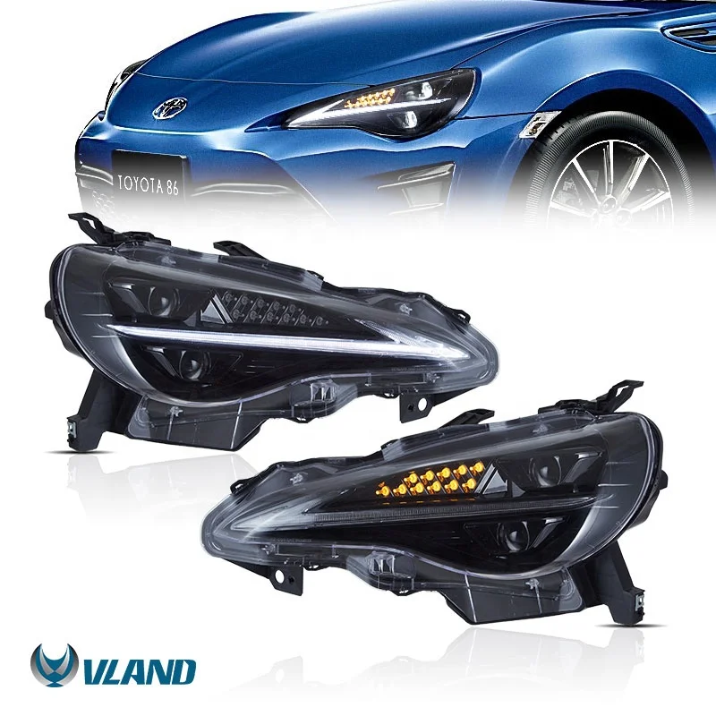 VLAND Manufacturer Full LED Headlights 2012-UP Scion FR-S Sequential Car Head Lights For Toyota IS250 FT86 GT86 BRZ Front Lamp