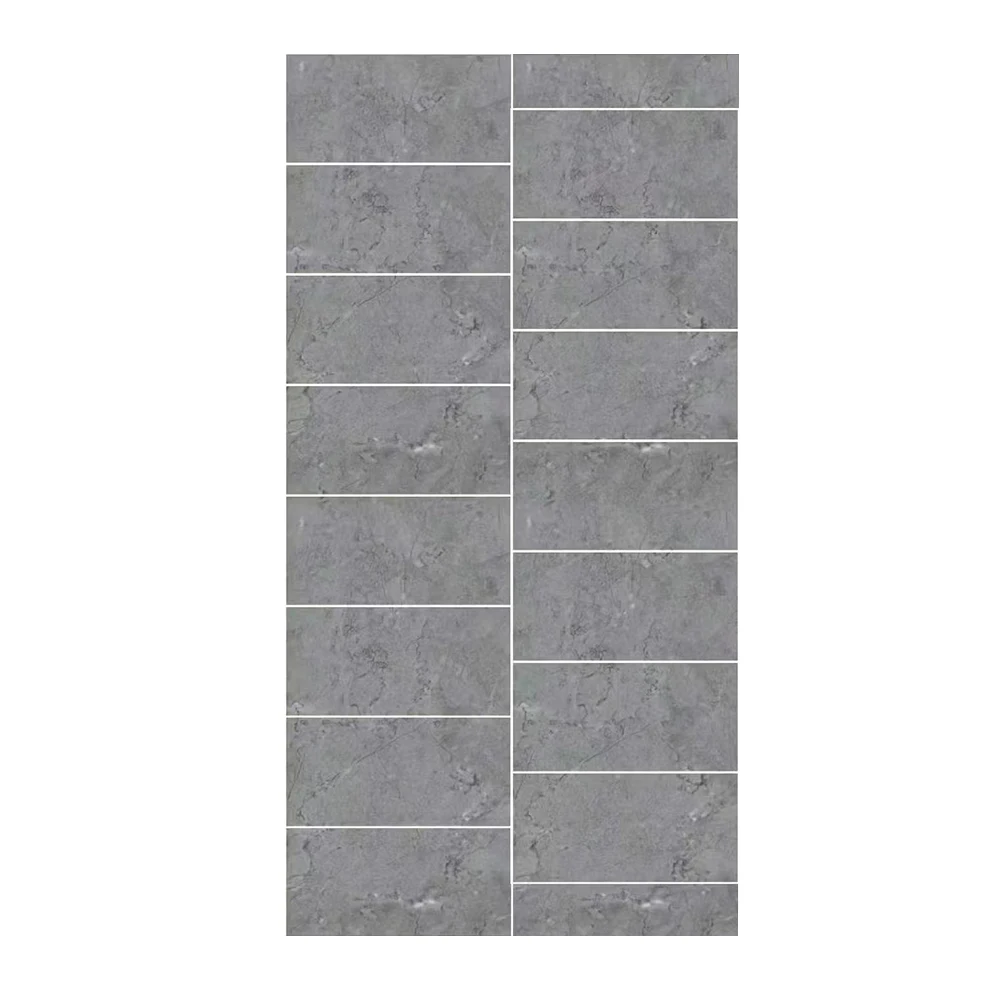 Bathroom spc wall panel for interior decoration pvc marble sheet black with gold line uv board