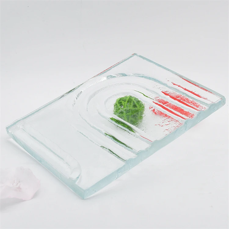 Wholesale Building Hot Melt Glass Tempered 3-25mm Art Pattern Custom Color Textured Cast Fuse Glass