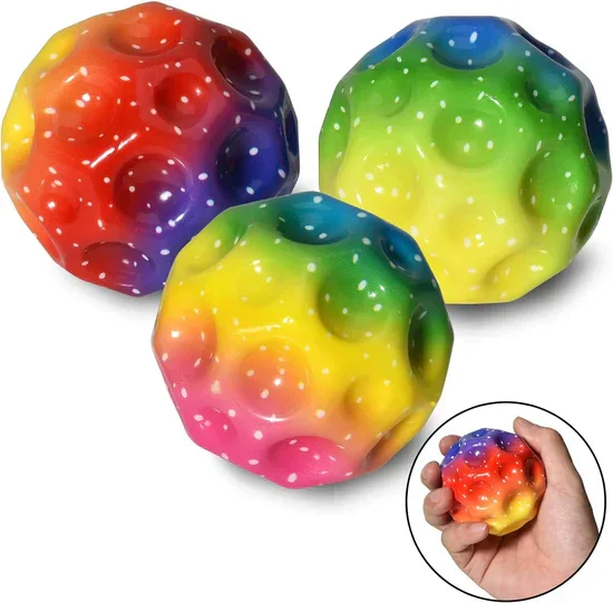Bouncing Space Moon Ball Interactive Squeeze Toy Mega High Bounce Ball