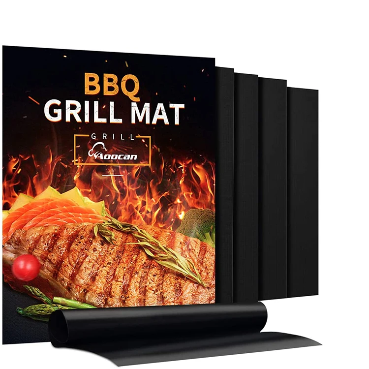 Non-sick PFOA free heat resistant bbq cooking mat