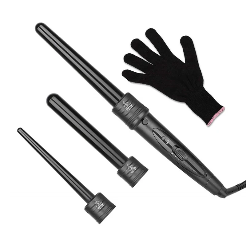 Curling Iron 3 in 1 Hair Curling Wand Interchangeable Ceramic Barrels Fast Heating Curler