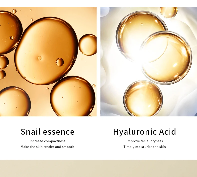 100mL Private label face skin care serum vitamin snail Caviar moisturizing anti wrinkle hyaluronic acid serum