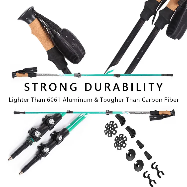 Factory Wholesale canes folding walking stick trekking foldable walking sticks hiking poles