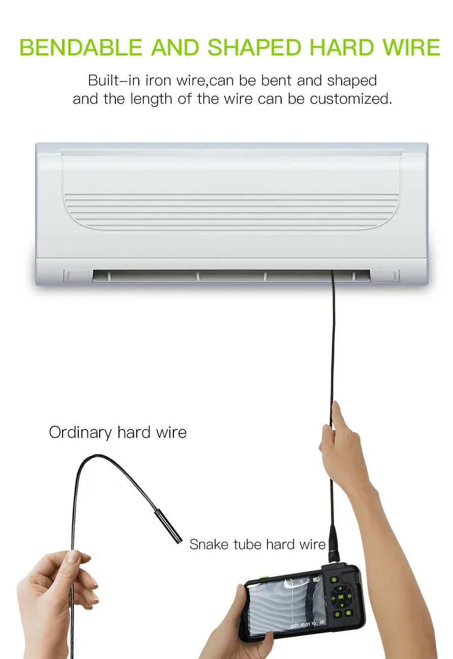 Ip67 1080P Portable Endoscope Lens Color Digital Rejecting Borescope Canalisaton Car Engine Pipeline Inspection Camera For Pipes