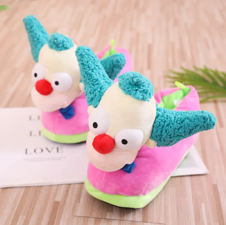 Wholesale custom cheap winter 3D animal home furry slippers with non-slip particles