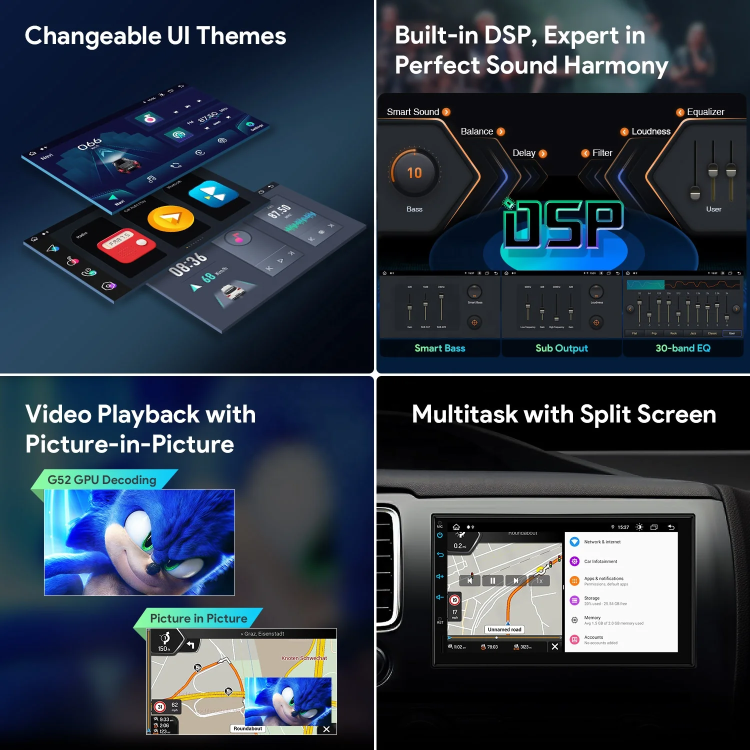 XTRONS 7 Inch 2 Din Android 13 Universal Car Video Radio Player with 4G LTE Wireless Car Play Android Auto