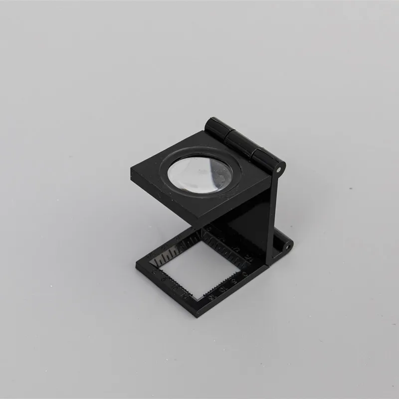 MG14110 8X Folding Plastic Printing fabric linen tester Magnifying Glass with scale