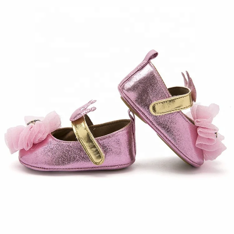 Wholesale Cute PU Leather crown bowknot princess dress party toddler baby girl shoes