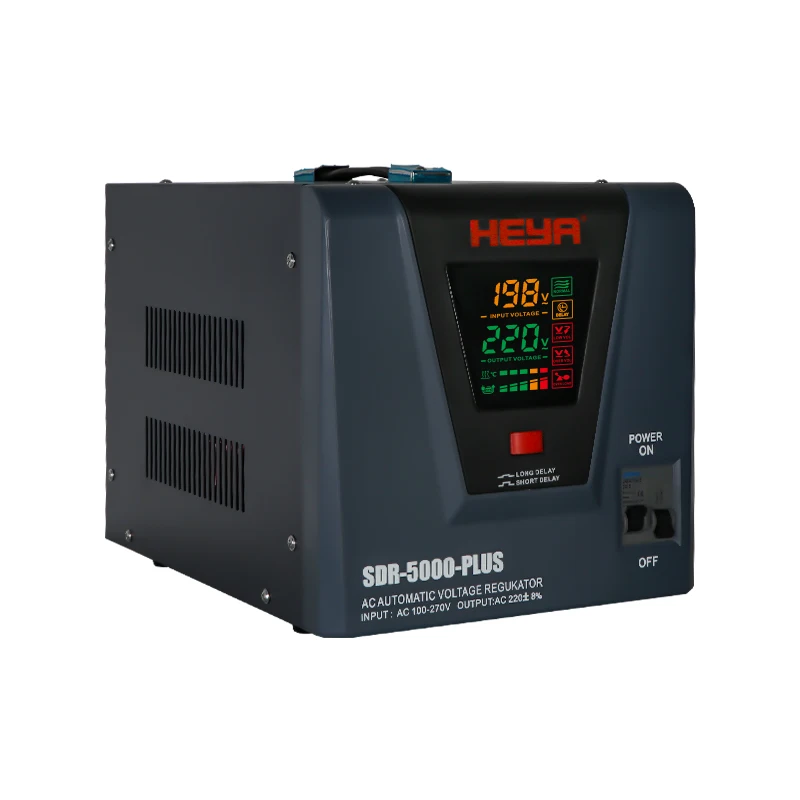 SDR-5000-PLUS Single Phase LED Relay Control Full Automatic AC Voltage Regulator 220V Output for SVC Use with CE Certification