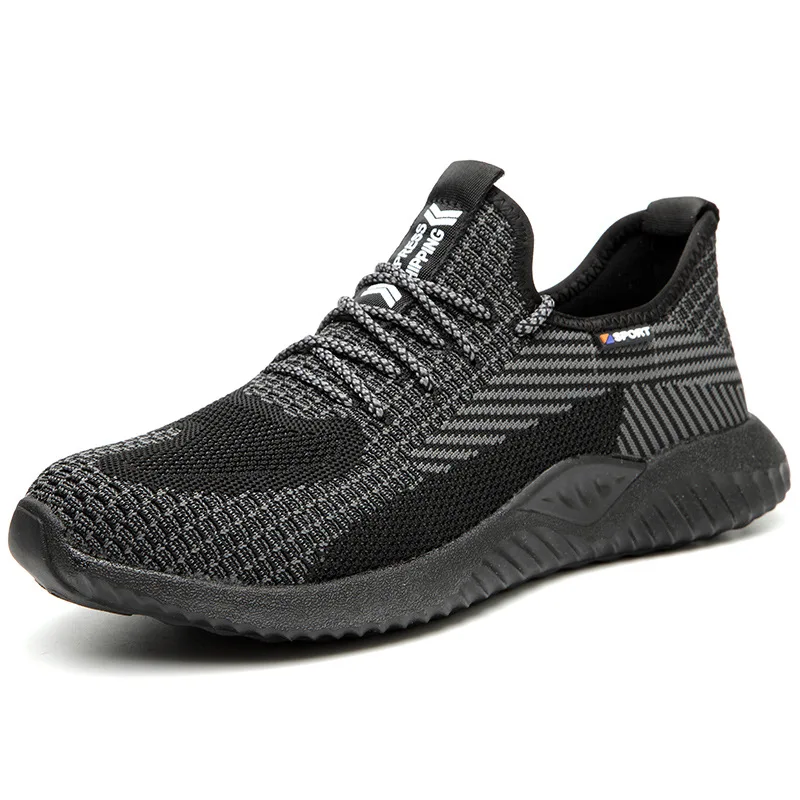 SF9001 new wholesale flying knit anti smash steel toe casual sport safety shoes men