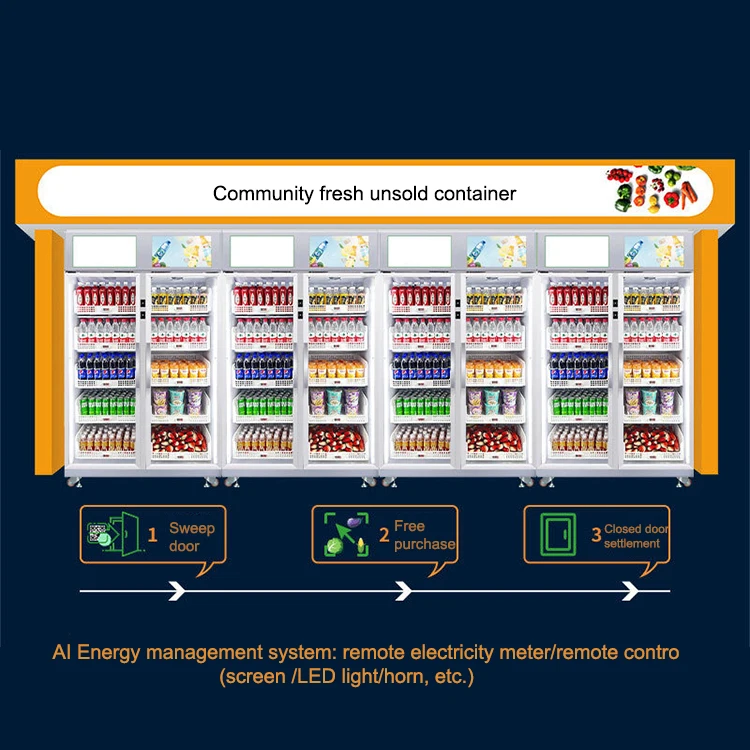 Touchscreen vending machine for snack and beverage bottles at manufacturer Intelligent fresh locker self-service vending machine