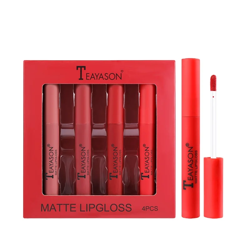 TEAYASON Velvet Matte Liquid Lipstick Set Pumpkin Color Matte Non-stick Cup Long Lasting Moisturizer Nude Makeup Cosmetic