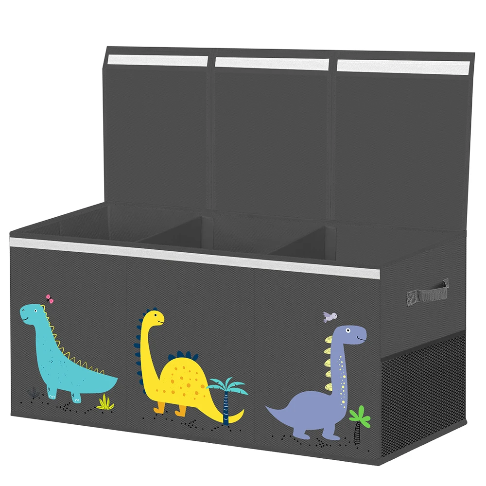 Collapsible Sturdy Storage Organize Lids Dinosaur Toy Box Boys Girls Chest Bin Box Baskets