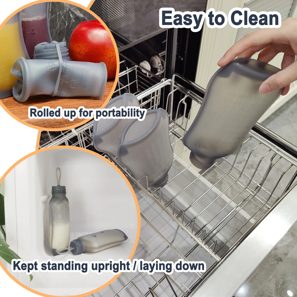 wholesale reusable breast milk cooler storage bags bpa free baby  food silicone breast milk storage bag