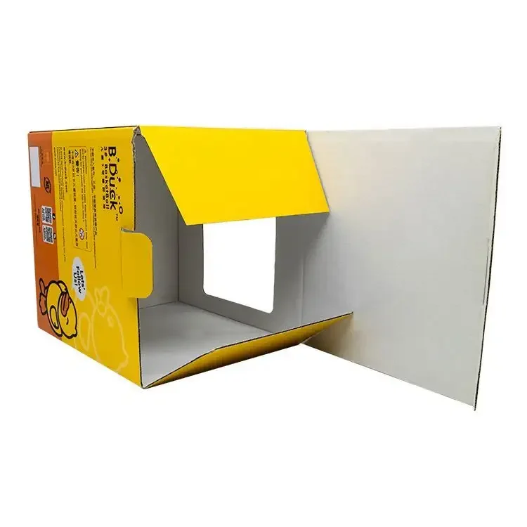 Wholesale custom popular display kids toys square transparent paper box with brand logo packaging