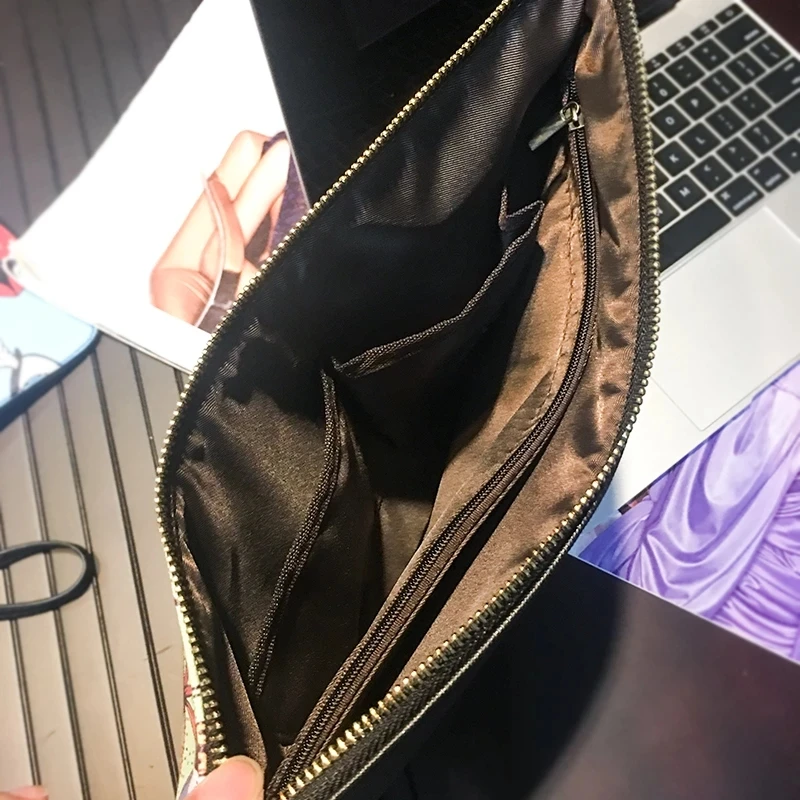 Korean Style Fashion Men Handbag Cartoon Printed Envelope Clutch Purse Bag Shoulder Messenger Bags For Girl Leather Clutch Purse