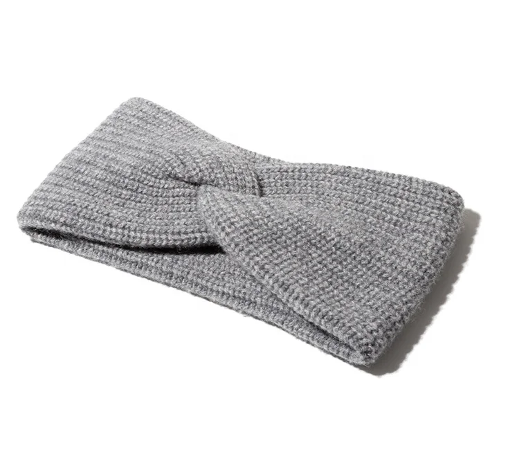 Fashion Girls Basis design Cashmere Wool Blended Knitted Popular Lady Headband Set