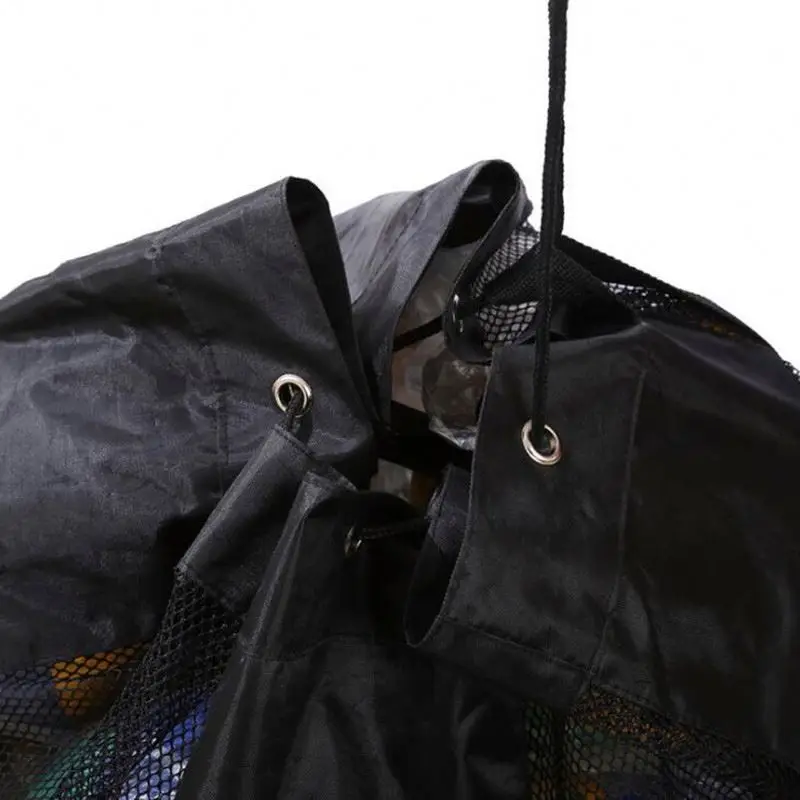 Large Capacity Heavy Duty Mesh Drawstring football basket soccer Ball Net Bag with Adjustable Shoulder Strap