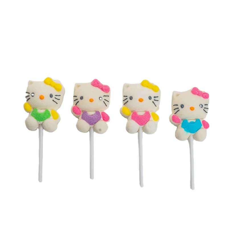 Soft Kitty Shaped marshmallow  candy halal sweets lollipop