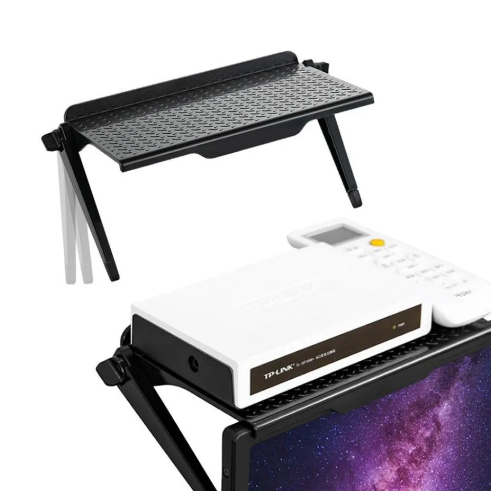 Foldable Desk Stand Shelf TV Box Router Shelf Set-top Box Stand DVD Player Rack Stand