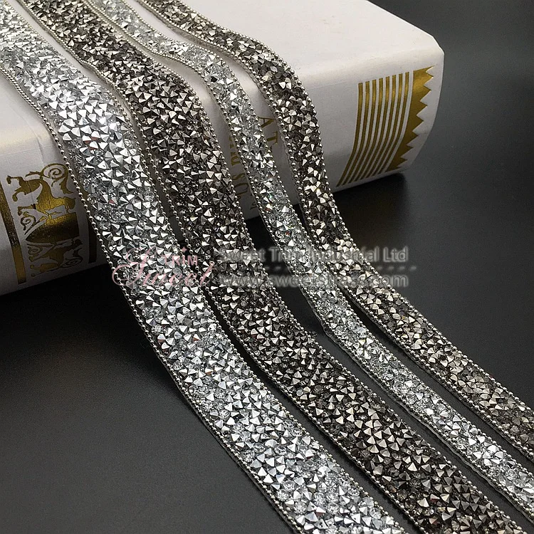 Rhinestone Sticker Diamond Ribbon Self Adhesive Crystal Tape Trim Applique for Wedding Car Home Decoration